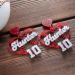 Celebrate Team Spirit – Custom Name & Number Sport Ball Earrings – For Proud Moms and Fans - Image 3