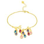 Embrace Your Roots – Family Tree Birthstone Bracelet – A Loving Tribute for Mom - Image 4