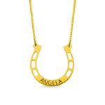 Embrace Luck and Love – Custom Horseshoe Name Necklace – For Equestrian Hearts and Cherished Moments - Image 2