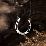 Embrace Luck and Love – Custom Horseshoe Name Necklace – For Equestrian Hearts and Cherished Moments - Image 3