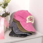 Embrace Courage – Distressed Breast Cancer Awareness Baseball Cap – For Warriors Facing the Fight - Image 3