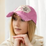 Embrace Courage – Distressed Breast Cancer Awareness Baseball Cap – For Warriors Facing the Fight - Image 9