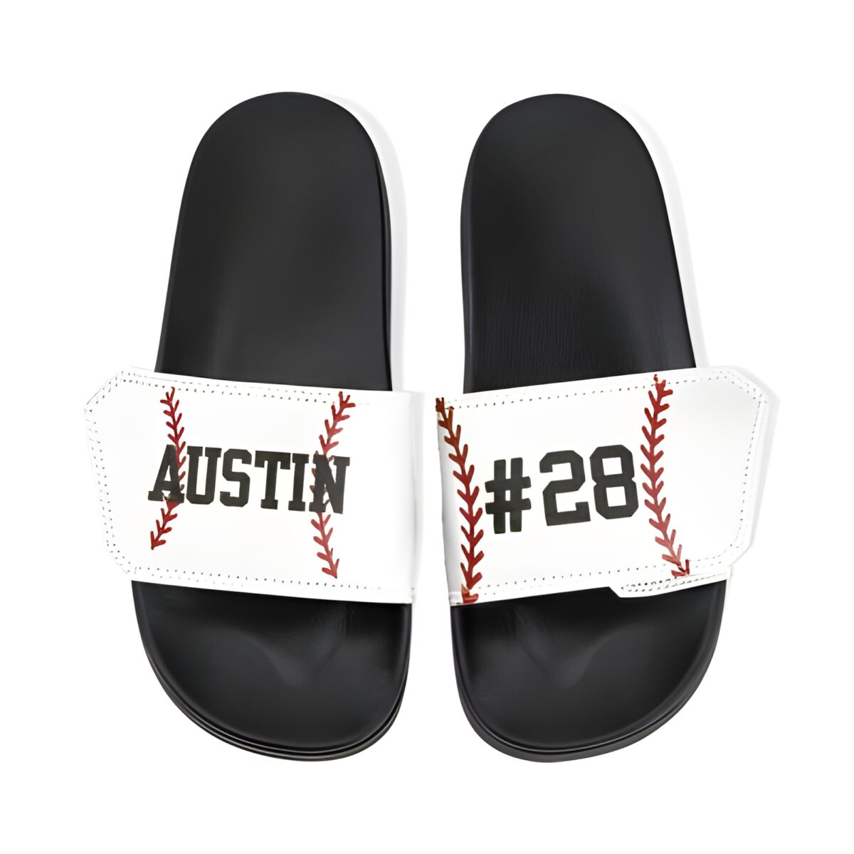 Custom sports sandals for baseball moms and fans
