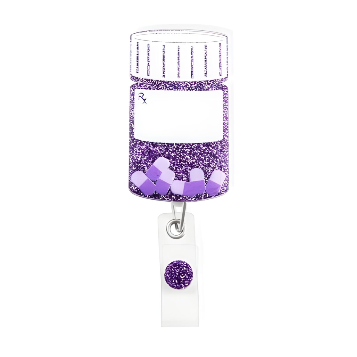 Custom pill bottle badge reel for healthcare heroes