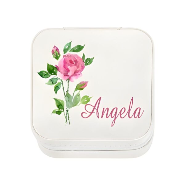 Custom birth flower jewelry travel case for cherished moments