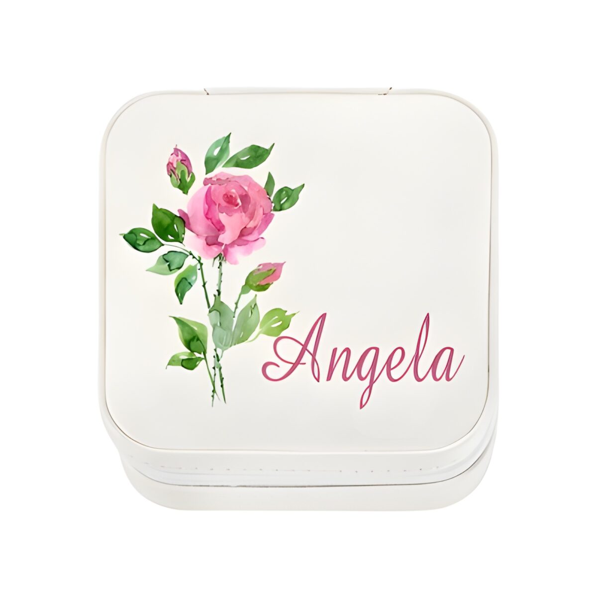 Custom birth flower jewelry travel case for cherished moments