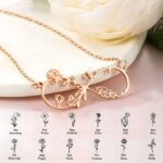 Embrace Eternal Bonds – Infinity Birthflower Necklace with Names – For Mom, Daughter & Cherished Women - Image 6