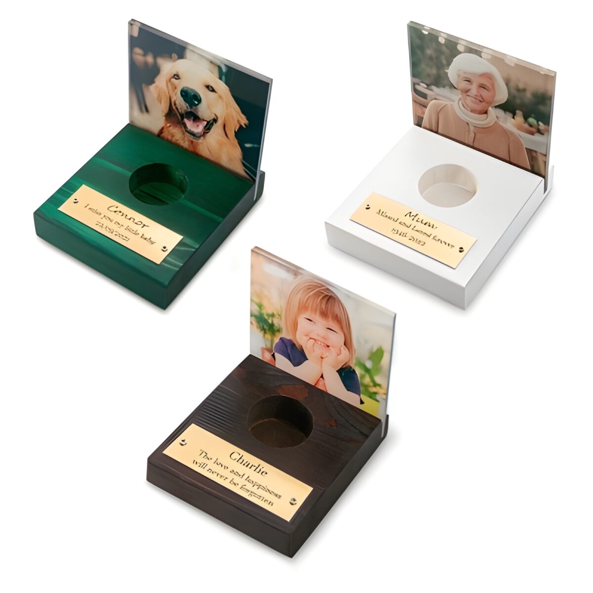 Custom wooden tealight memorial candle holder for cherished memories