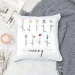 Embrace Family Love – Custom Birth Flower Pillowcase – A Heartfelt Keepsake for Grandma & Mom - Image 3