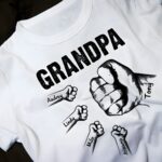 Embrace Family Strength – Custom Dad & Grandpa Cotton Tee – Celebrate Father’s Day with Heartfelt Names - Image 4