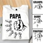 Custom dad and grandpa tee celebrating family strength