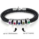 Personalized leather name bracelet for special occasions