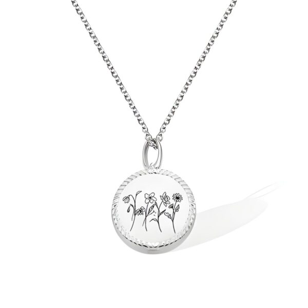 Birth flower photo locket necklace for cherished memories