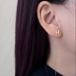 Carry Her Initial Close – Sterling Silver Chain Letter Earrings – A Timeless Treasure for Her - Image 4