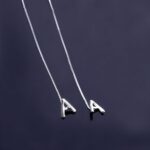Carry Her Initial Close – Sterling Silver Chain Letter Earrings – A Timeless Treasure for Her - Image 6