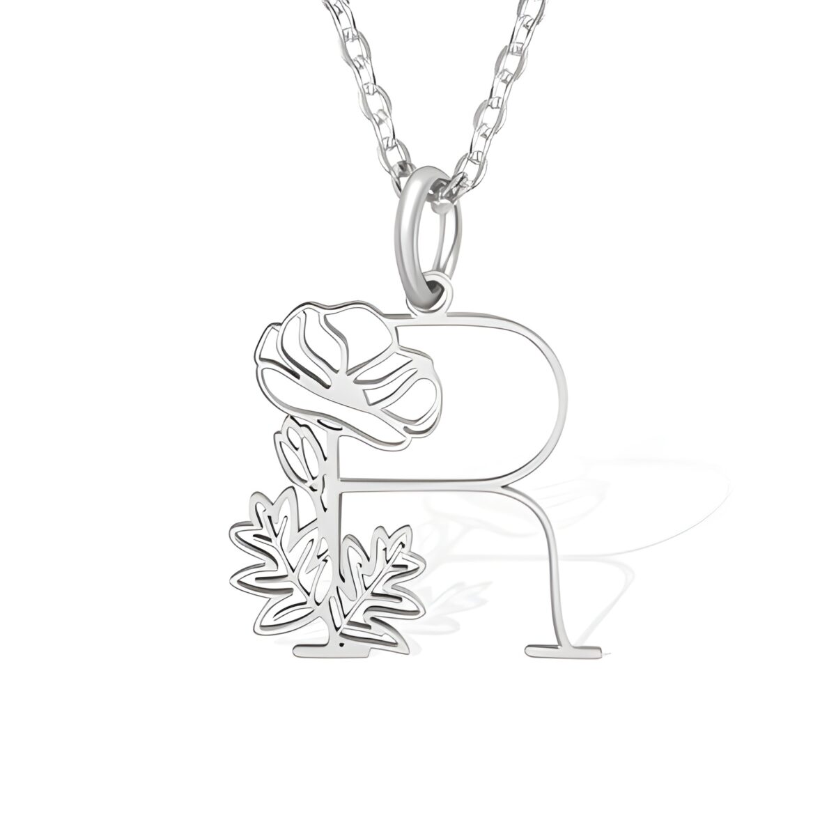 Custom initial and birth flower necklace for her