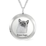 Custom pet urn necklace with photo and name