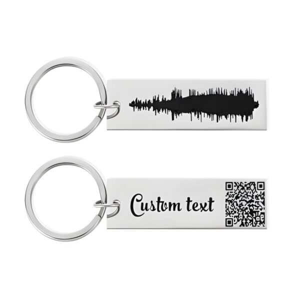 Sound wave voice recording keychain for cherished memories