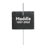 Custom engraved slate garden sign for honoring memories