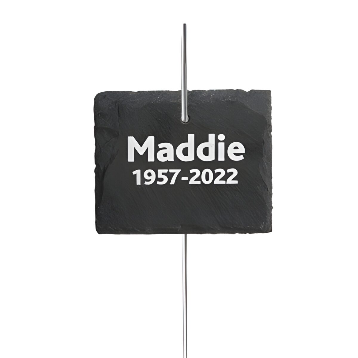 Custom engraved slate garden sign for honoring memories