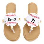 Custom sports flip flops celebrating players and moms