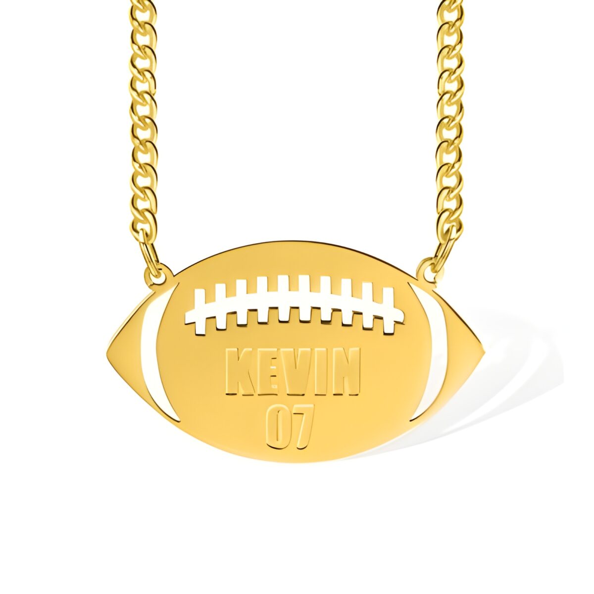 Custom football name necklace for passionate sports fans