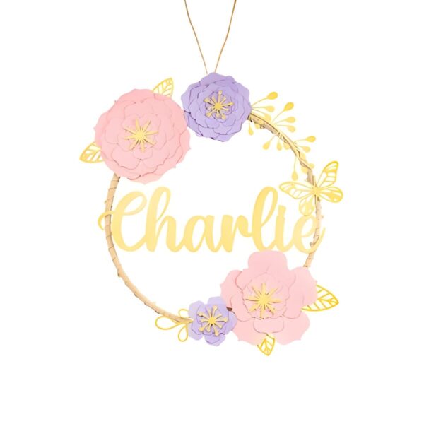 Custom name baby wreath night light for nurseries