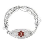 Engraved medical alert bracelet for her safety and style