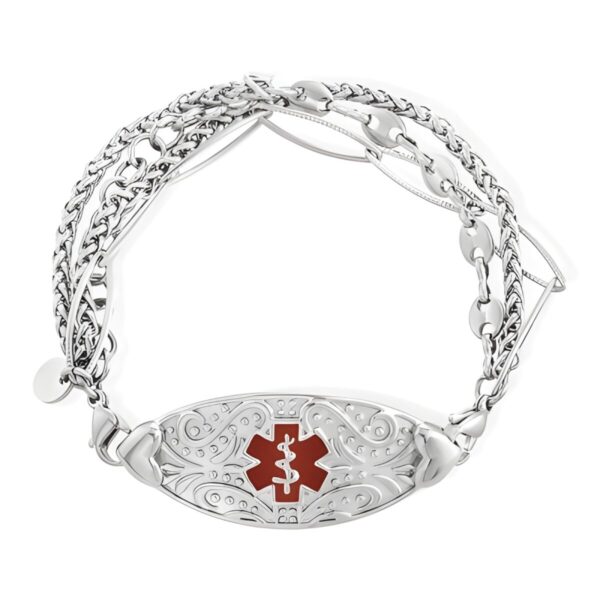 Engraved medical alert bracelet for her safety and style