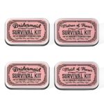 Custom bridesmaid wedding day survival kit tin