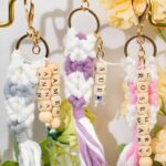 Carry Your Story – Handmade Macrame Keychain with Beaded Names – A Cherished Token for Her Everyday Moments - Image 5