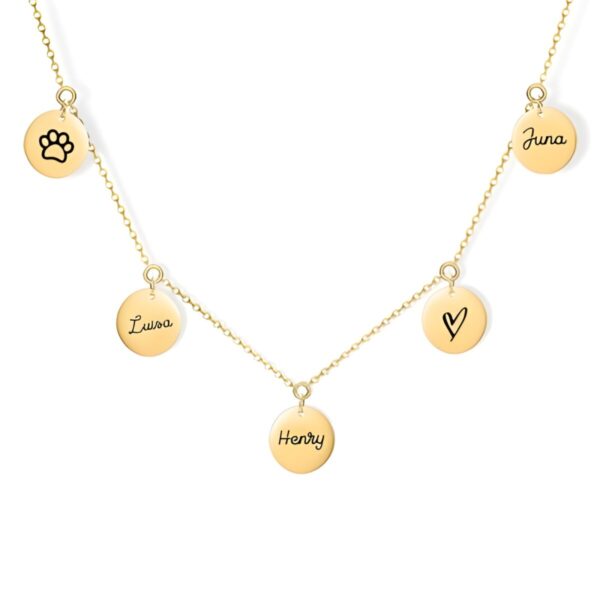 Custom multi disc name necklace for cherished women