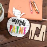 Celebrate Their Impact – Custom Wooden Apple Teacher Sign – A Heartfelt Tribute for Educators' Special Moments - Image 3