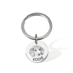 Engraved pet portrait keychain for cherished memories