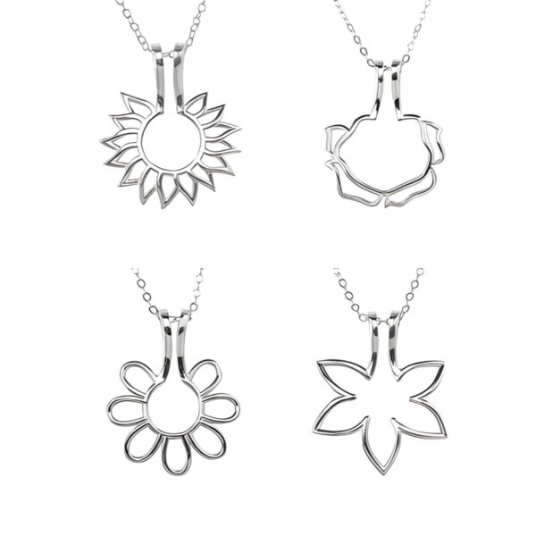 Sterling silver floral ring holder necklace for cherished moments