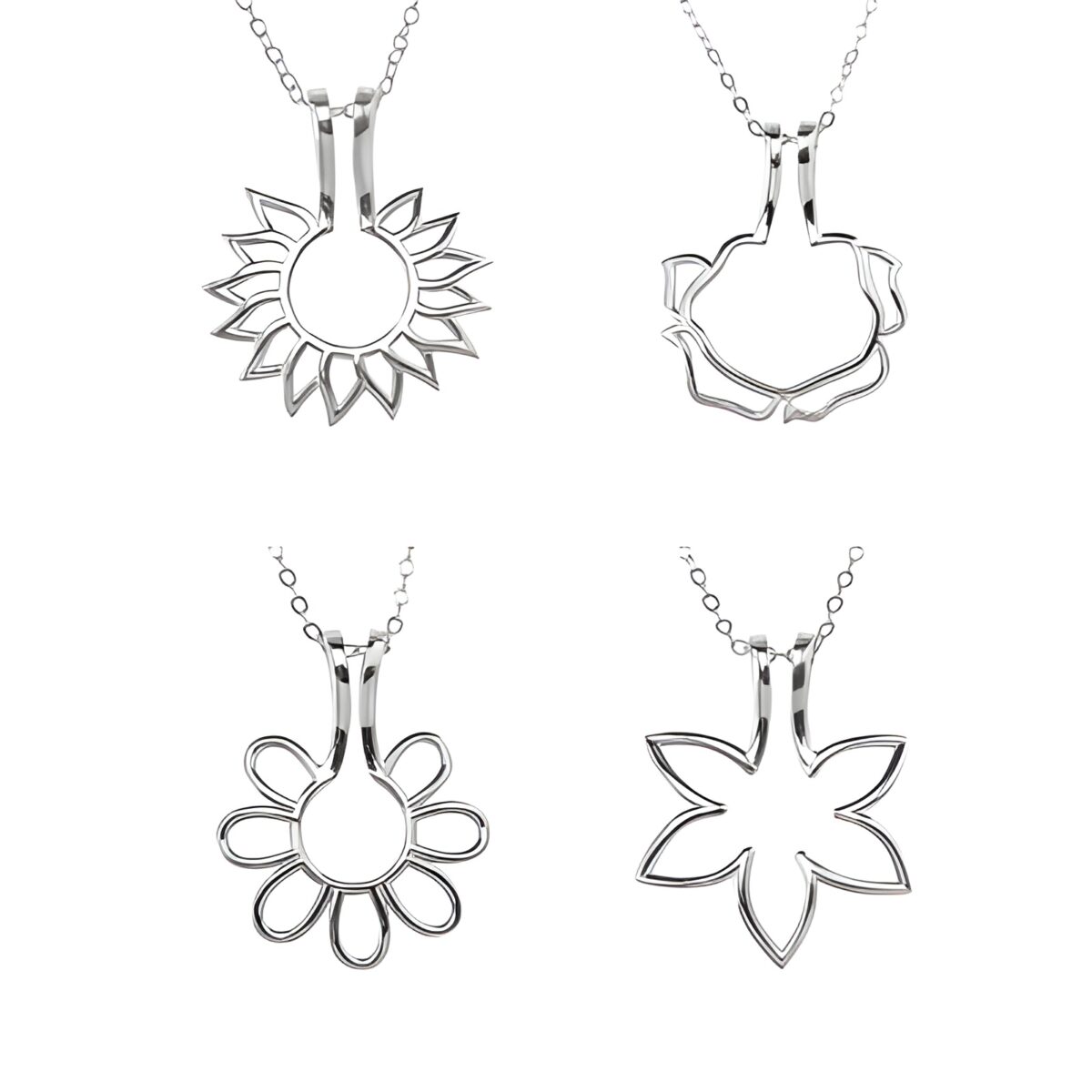 Sterling silver floral ring holder necklace for cherished moments