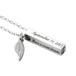 Engraved cremation urn bar necklace for cherished memories