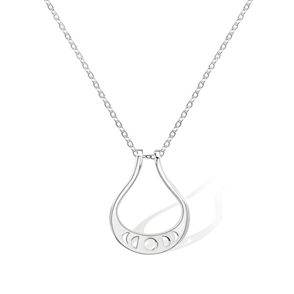 Crescent moon ring holder necklace for cherished moments
