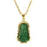 Embrace Serenity – Jade Buddha Lotus Pendant Necklace – A Meaningful Treasure for Her Journey - Image 2