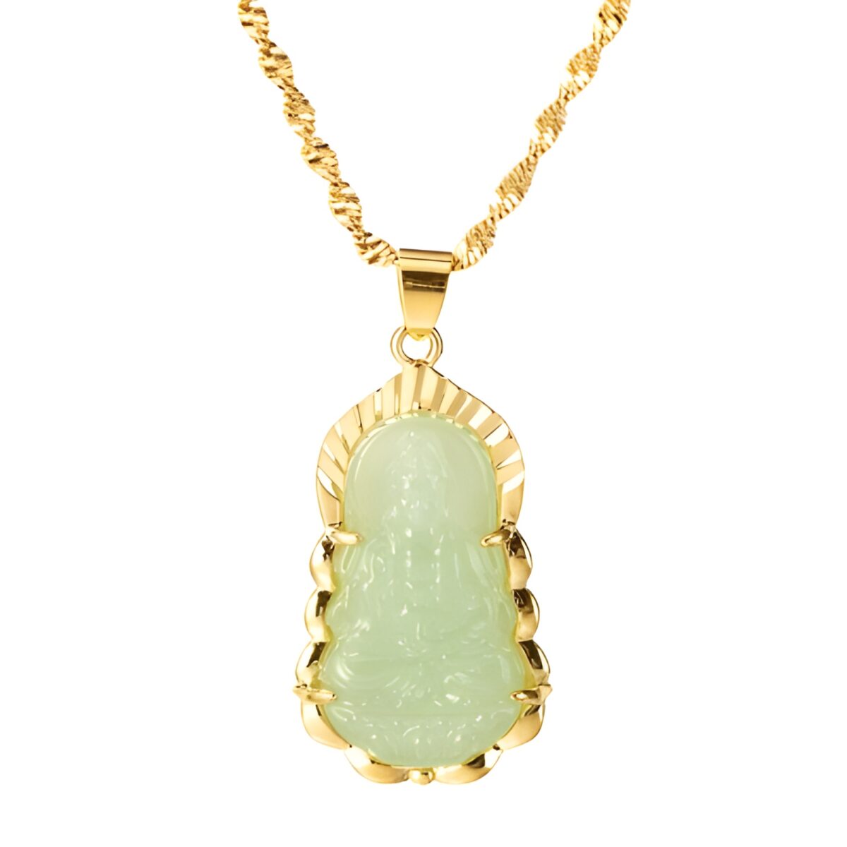 Jade Buddha Lotus Pendant Necklace for serenity and peace