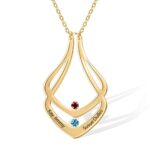 Embrace Your Love Story – Custom Ring Holder Necklace with Birthstone – A Cherished Keepsake for Her - Image 2
