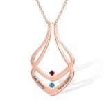 Embrace Your Love Story – Custom Ring Holder Necklace with Birthstone – A Cherished Keepsake for Her - Image 3
