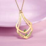 Embrace Your Love Story – Custom Ring Holder Necklace with Birthstone – A Cherished Keepsake for Her - Image 4