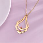 Embrace Your Love Story – Custom Ring Holder Necklace with Birthstone – A Cherished Keepsake for Her - Image 5