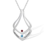 Custom ring holder necklace with birthstone for her
