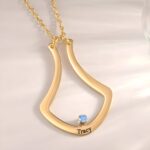 Carry Your Love Close – Custom Birthstone Ring Holder Necklace – For Her, Mom, or Wife - Image 3