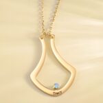 Custom birthstone ring holder necklace for cherished memories