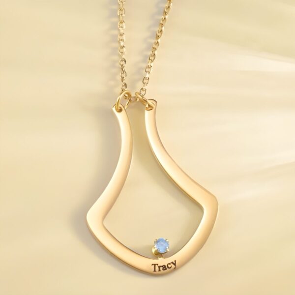 Custom birthstone ring holder necklace for cherished memories