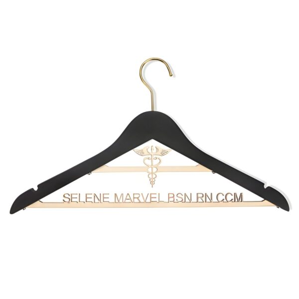 Custom white coat hanger for doctors and graduates