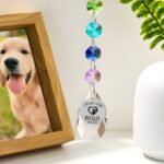 Personalized pet loss sun catcher with rainbow crystals